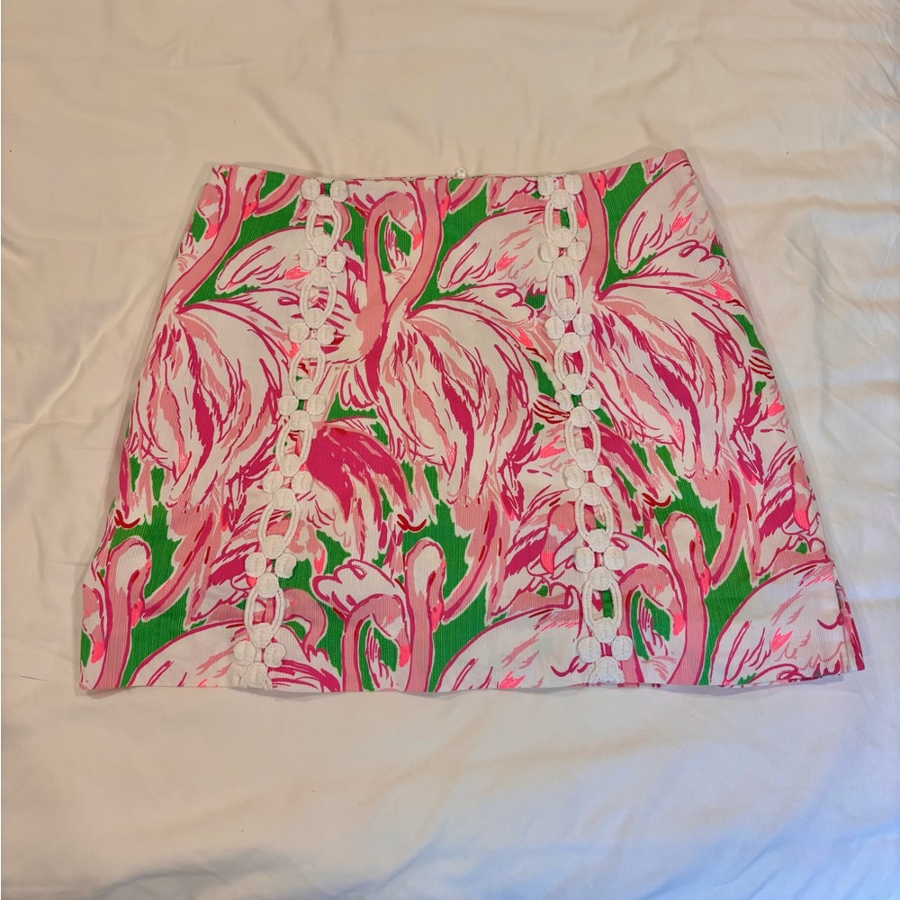Lilly Pulitzer Marigold Flamingo Pink Colony Mini Skort Size 2